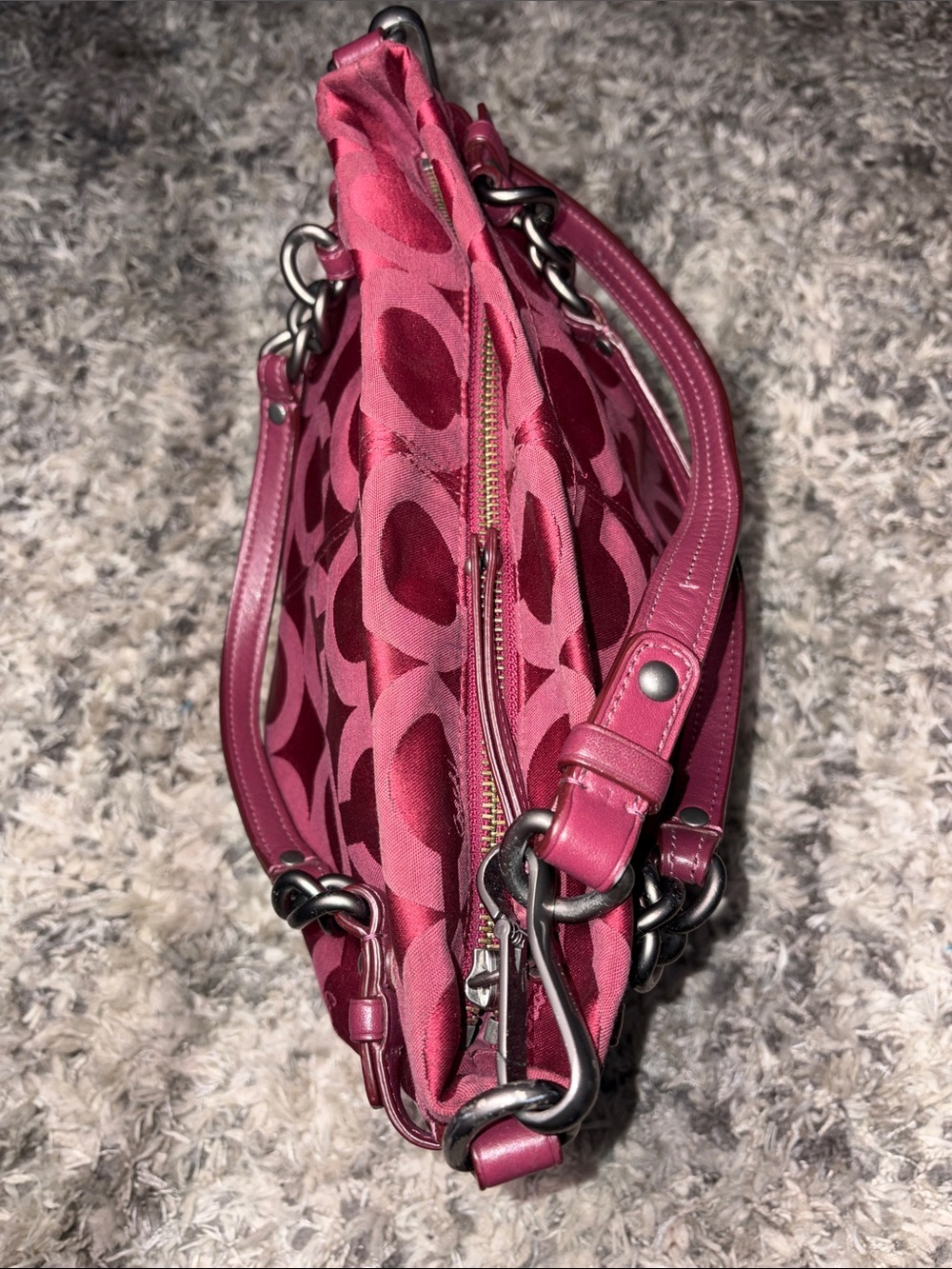 COACH 14147 Brooke Maroon Red Hobo BAG Purse - Picture 4 of 11